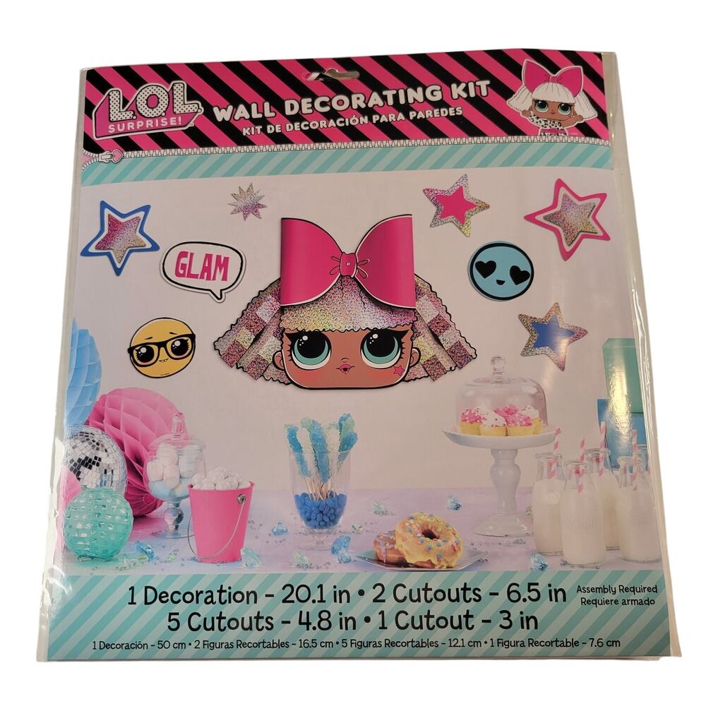 LOL Surprise Wall Decorating Kit Party Cutouts Set of 9 Pieces Birthday
